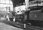 British Railways Class 5 4-6-0 No 73141 is piloting ex-LMS 5XP 4-6-0 No 45626 'Seychelles' on a heavy Bristol bound express circa 1958