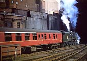 Ex-LMS 5XP 4-6-0 No 45647 'Sturdee' is seen about to enter Worcester Street tunnel at the head of the up 'Midlander' to Euston