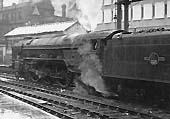 Ex-LNER A1 4-6-2 No 60114 'WP Allan', the founding member of 'A1' class, is seen on 11:41am New Street to Newcastle relief service