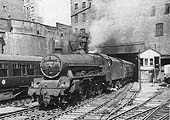 Ex-LMS 5XP 4-6-0 No 45599 'Bechaunaland'  heads a down express past No 1 Signal Cabin as it enters New Street station