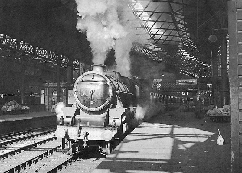 Ex-LMS 5MT 4-6-0 No 44964 is seen departing Platform 7 with a passenger express service from Bristol to Newcastle on Saturday 29th June 1957