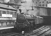 Ex-LMS 5MT 4-6-0 No 45426 is seen entering Platform 9 adjacent to No 2 Signal Cabin at the head of the down Devonian on 15th April 1961
