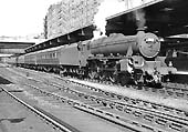 Ex-LMS 5MT 4-6-0 No 45286 stands at platform 3 at the head of an up express to Euston on 27th July 1963