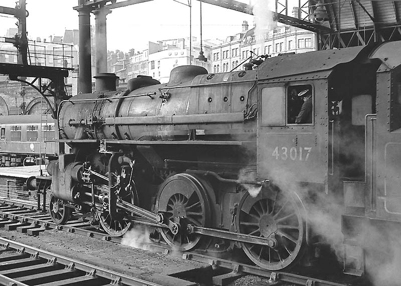Another view of British Railways 4MT 2-6-0 No 43017 but seen at New Street on 2nd September 1963