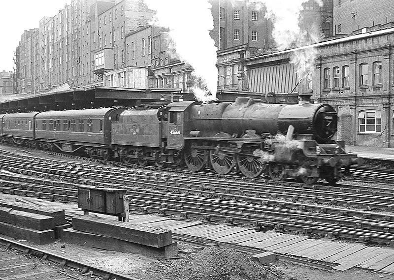 Ex-LMS 5XP 4-6-0 No 45668 'Madden' stands at platform 3 with an up express on 20th June 1963