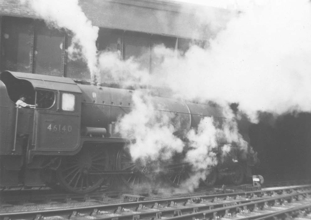 Ex-LMS 6P 4-6-0 No 46140 'The Kings Royal Rifle Corps' departs platform 7 with an up express service in the 1960s