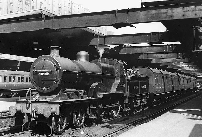 Ex-Midland Railway 2P 4-4-0 No 40461 is seen standing in Platform 5 at the head of a Wolverhampton stopping service on 7th June 1952