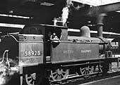 Ex-LNWR 2F 0-6-2T No 58928 is seen later in the day standing at Platform 5 with ex-LMS 2-6-4T No 42267 still coupled to each other