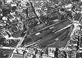 New Street station from above showing how it dominated this part of the city centre with the Queens Hotel towering above