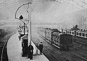 Looking North from the East of Platform 2 towards the central footbridge and Navigation Street circa 1865