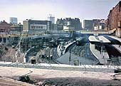 Panoramic view of the rebuilding of New Street station showing the former Midland side of the station being the first to be started