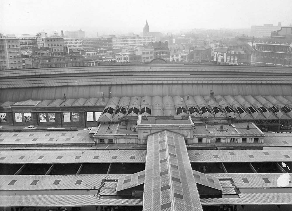 An early 1960s elevated view of New Street station taken from the rear of the Queens Hotel