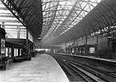 Looking towards Derby with Platform 5 and New Street No 4 Signal Box  on the right on 12th Oct 1903