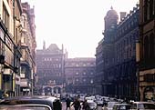 A 1963 view of Stephenson Street with the Queens Hotel and New Street station on the right