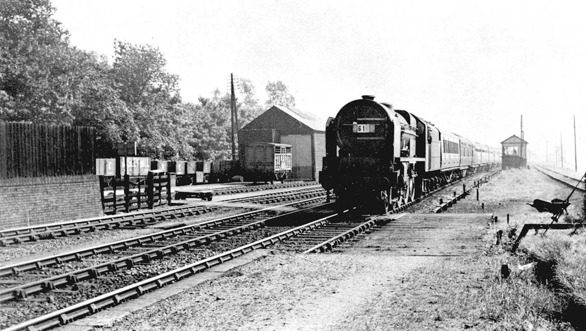 Brinklow Station: An unidentified LMS 4-6-0 Royal Scot class locomotive ...