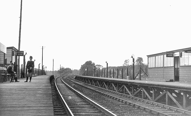 A general view of Butlers Lane station looking towards Lichfield with the up platform on the left