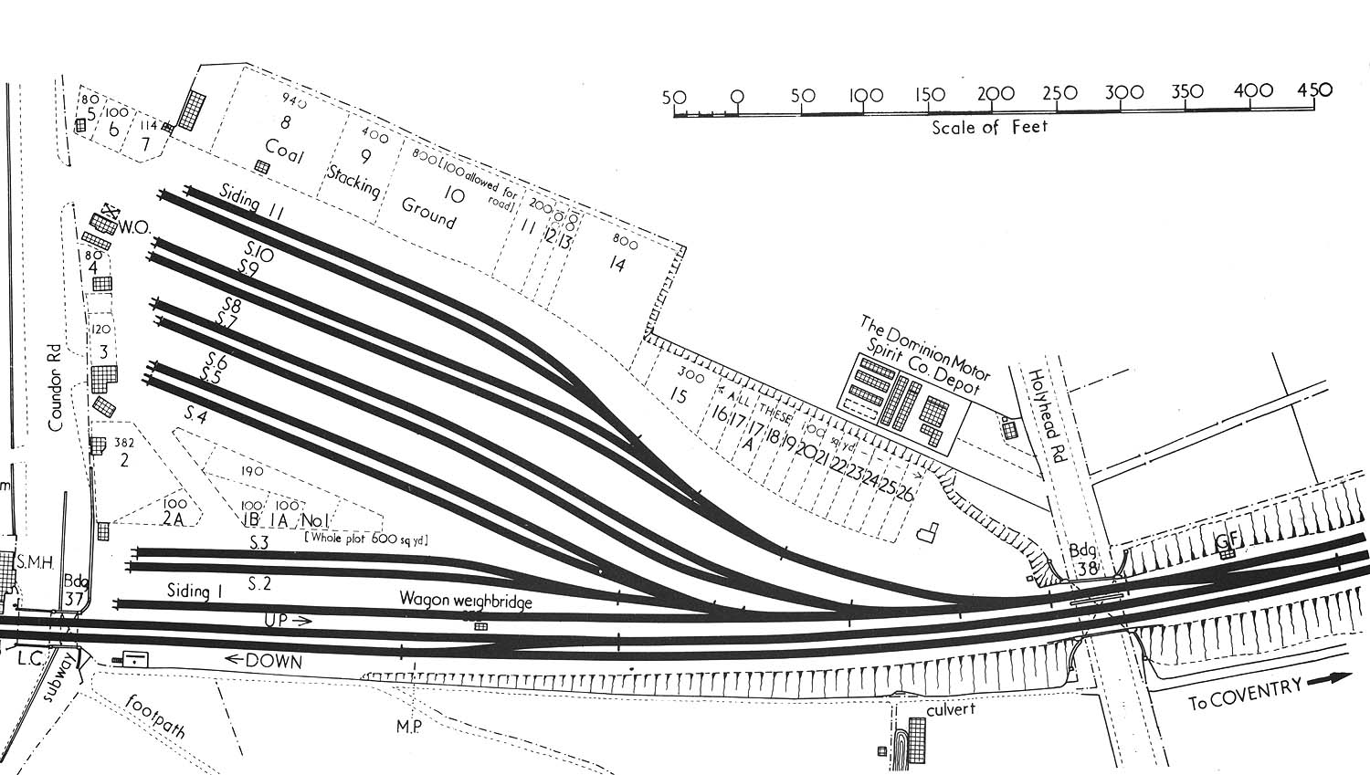 Coundon Road Station: Plan Showing The Layout Of Coundon Road Station's 