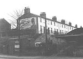 View of the London and Birmingham Railway cottages which stood above the railway off Warwick Road