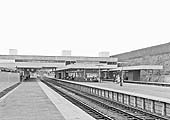 Looking eastwards along platform one towards Rugby six months after the station had opened on 1st March 1962