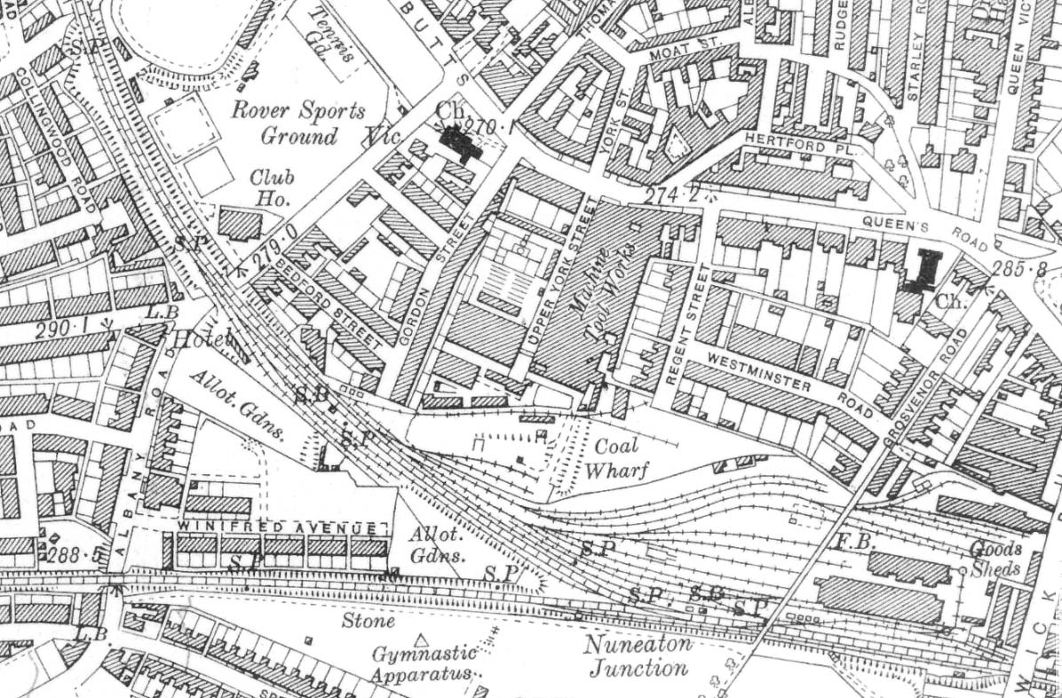 Coventry Station: Ordnance Survey map showing Coventry Goods Yard ...