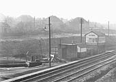 View of the junction with the Leamington branch on the left protected by Coventry No 1 signal cabin