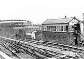 View of Coventry No 1 Signal box with the new Power Signal Box being constructed behind on the site of the old turntable