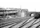 View of the London and Birmingham shed with the 'incline machine' on the left and the parcel depot on the right
