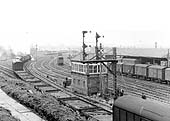 View of the junction with the Nuneaton branch showing Coventry No 3 Signal box and Warwick goods yard