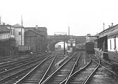 Looking towards Birmingham with No 2 Coventry Signal Box with the parcel sidings and depot on the right and the ex-L&B engine shed on the left