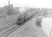 Ex-LMS 5MT 2-6-0 No 42953 on a empty stock working to Rugby as it passes through Humber Road junction