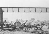 Close up of the left-hand side of Gosford Green goods yard and Holme & King Ltd's equipment and materials