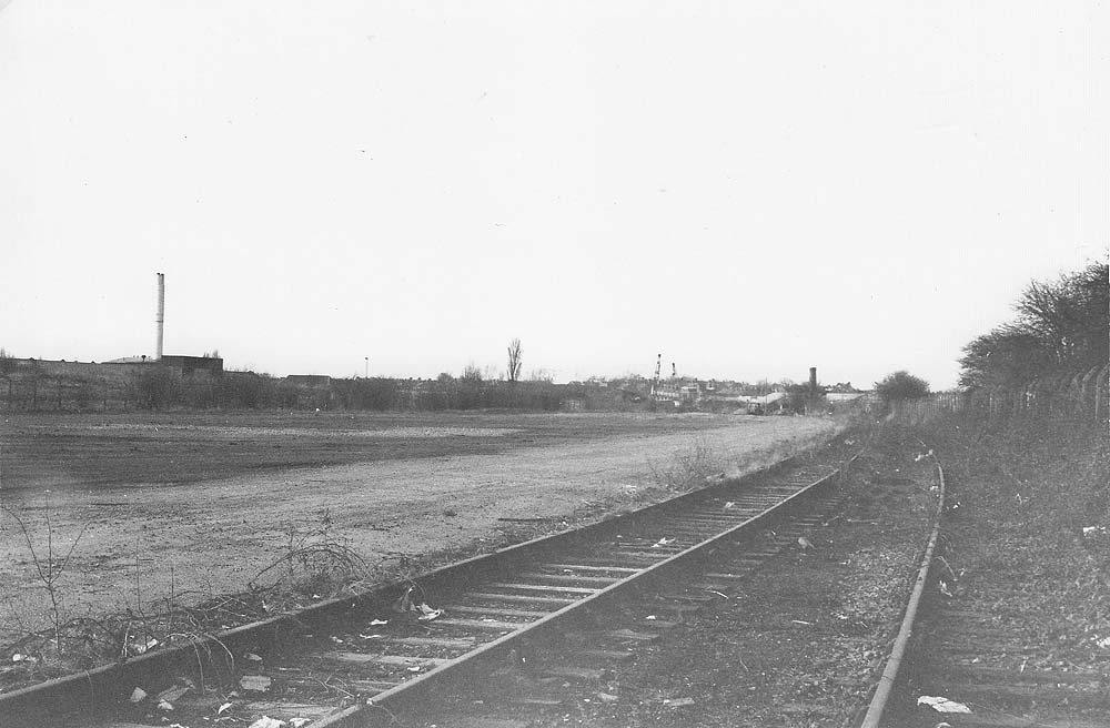 Looking in the direction of Three Spires Junction along the two sidings of the yard which lay adjacent to the Loop Line seen on the left