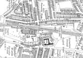 A 1923 OS map of Gosford Green goods yard and the sidings adjacent to the British Oxygen Company