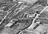 First of three 1924 aerial views of Gosford Green Goods Yard and T Smiths Stamping Work's sidings