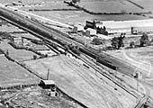 A 1930s aerial view of the Coventry Loop Line adjacent to Morris Engines Sidings and its Signal Cabin