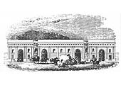 A lithograph showing Joseph Franklin's Curzon Street frontage to the Grand Junction Railway's station
