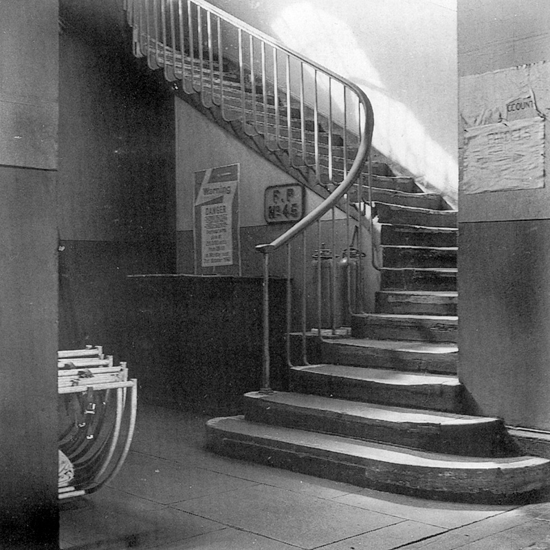 Curzon Street Station: View of the foot of the main staircase between ...