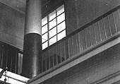 An internal view of the entrance hall to Hardwick's building showing some of the decorative features circa 1938