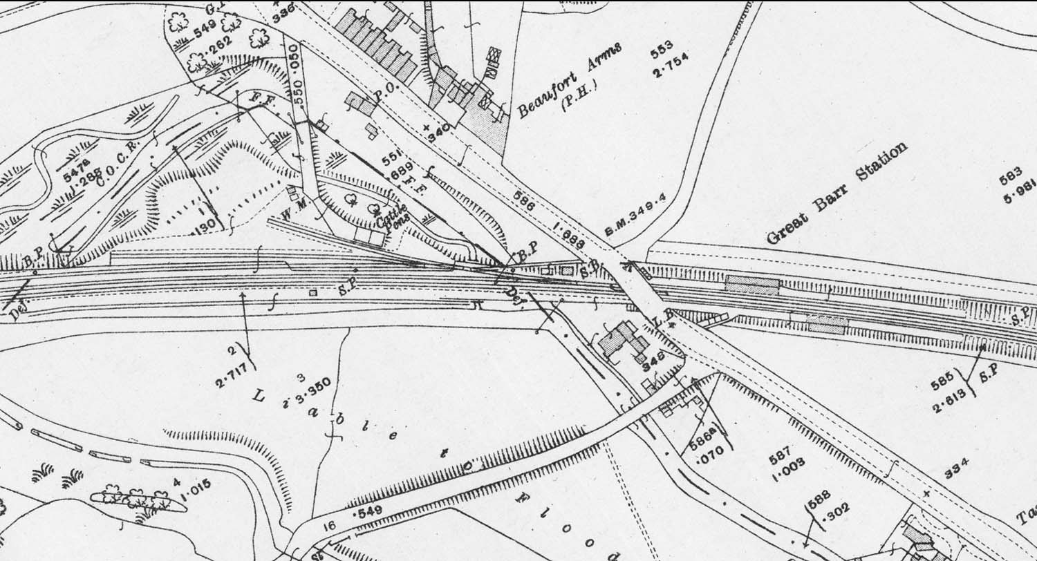 Hamstead And Great Barr Station A Inch To The Mile Ordnance Survey Map Showing Great