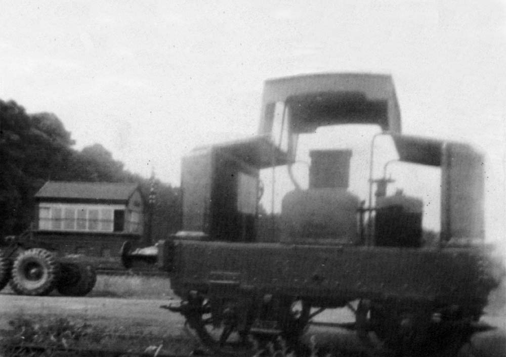 View of a Contractor's diesel locomotive stabled in the sidings at Hampton's former B&DJR goods yard in 1951