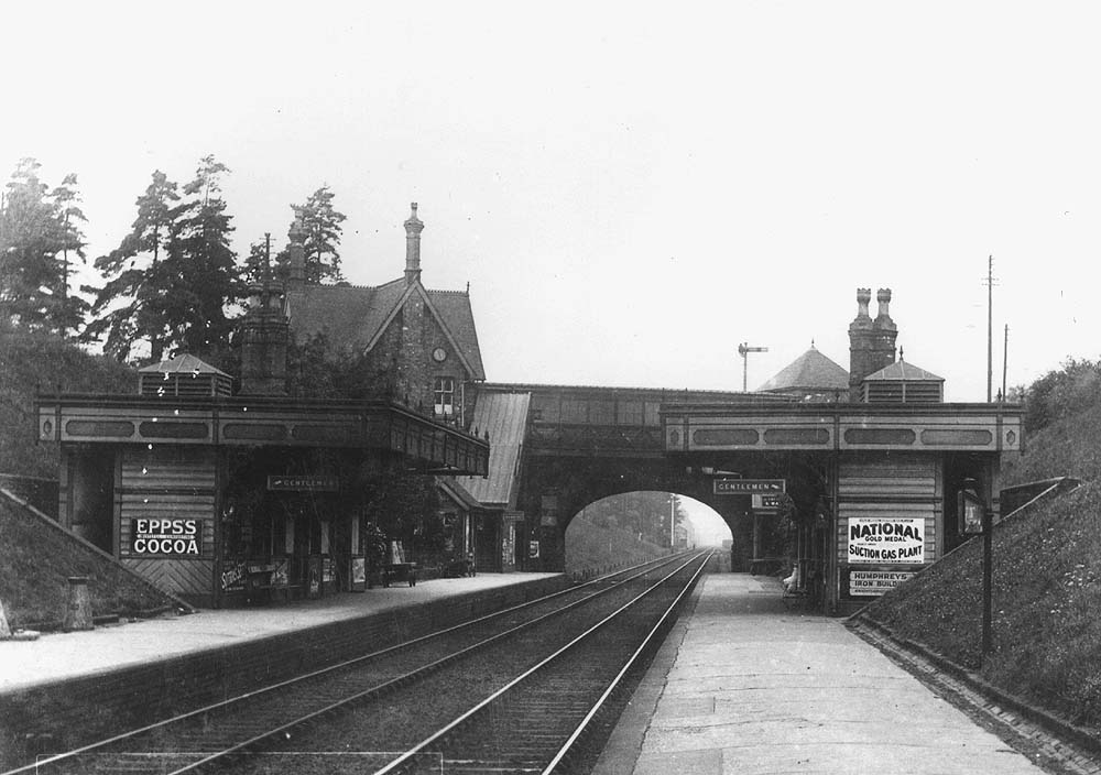 View of the station looking towards Birmingham with the down platform on the left and the up platform on the right