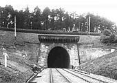Looking towards Rugby through the southern portal of Kilsby tunnel with only a tool box on show on the left