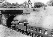 Ex-LMS 4-6-0 6P No 5526 'Morecambe and Heysham' at the head of a down express entering Kilsby Tunnel