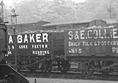 Close up showing two Private Owner wagons, A Baker and S & E Collier, both of Reading standing in the exchange sidings