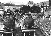 Ex-LMS locomotives stored in the 'Promenade' sidings including 4-4-0 No 40936 and 4-4-0 No 44506 in 1961