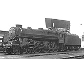 British Railways built 5MT 4-6-0 No 44687 is seen being serviced at Monument Lane on 4th August 1960