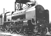 LMS 5XP 4-6-0 'Patriot class' No 5518 stands alongside the ash plant as it has its firebox cleaned on 26th May 1935