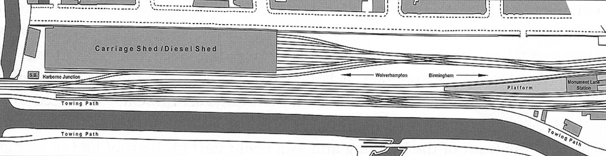 Monument Lane Shed: Map showing the layout of Monument Lane Carriage ...