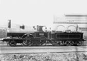 LNWR 2-4-0 'Samson Class' No 2155 'Liver' at the West end of the shed with St Vincent Street bridge behind