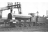 LNWR 2-8-0 No 1282, a 'B' Class Compound locomotive, is seen standing cold outside of Nuneaton shed ready for service the following Monday